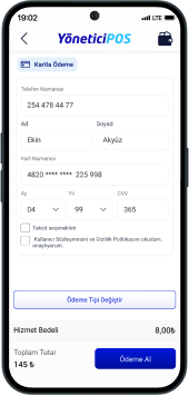 Kart numarası ile ödeme al